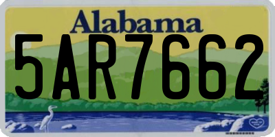 AL license plate 5AR7662