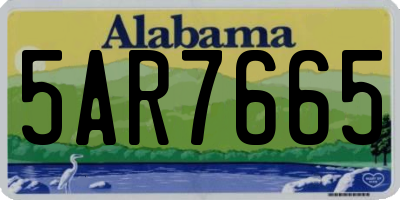 AL license plate 5AR7665