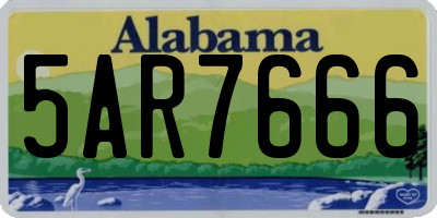 AL license plate 5AR7666