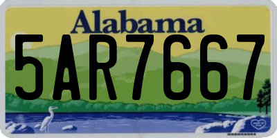 AL license plate 5AR7667