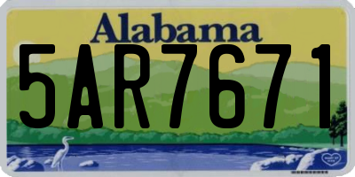 AL license plate 5AR7671