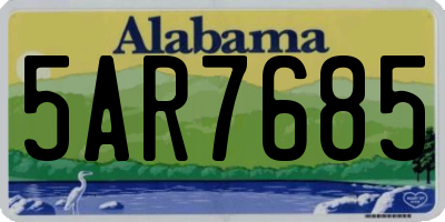 AL license plate 5AR7685