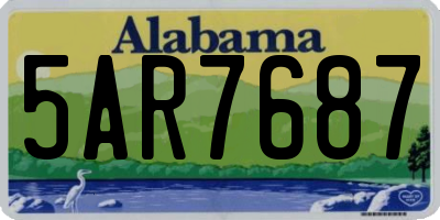 AL license plate 5AR7687