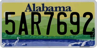 AL license plate 5AR7692