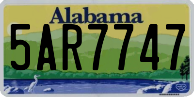 AL license plate 5AR7747