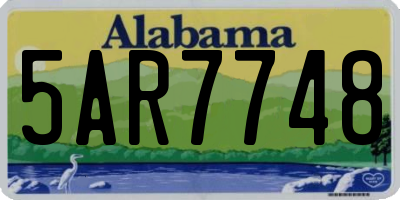 AL license plate 5AR7748