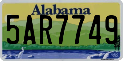 AL license plate 5AR7749