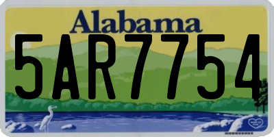 AL license plate 5AR7754