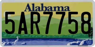 AL license plate 5AR7758