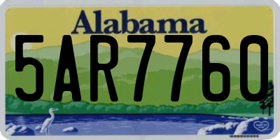 AL license plate 5AR7760