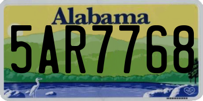 AL license plate 5AR7768