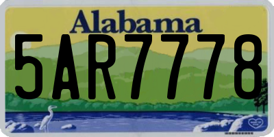 AL license plate 5AR7778