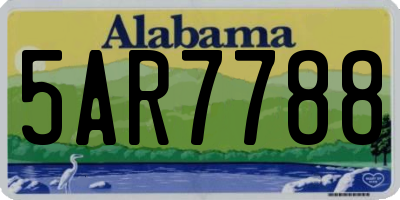 AL license plate 5AR7788