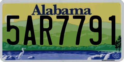 AL license plate 5AR7791