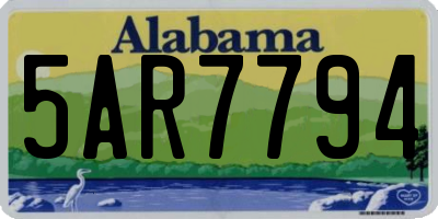 AL license plate 5AR7794