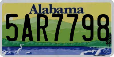 AL license plate 5AR7798