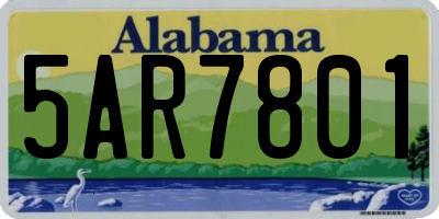 AL license plate 5AR7801