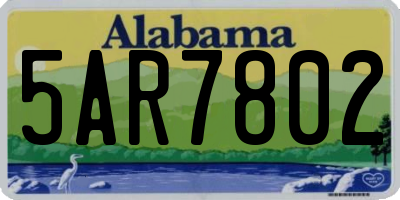 AL license plate 5AR7802