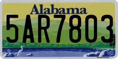 AL license plate 5AR7803