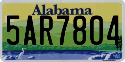 AL license plate 5AR7804