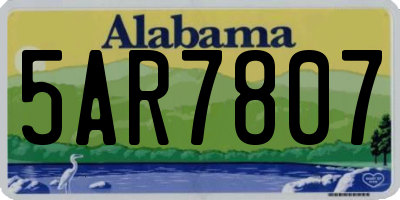 AL license plate 5AR7807