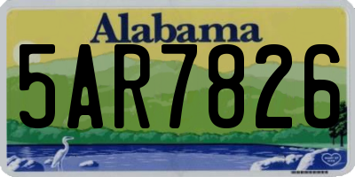 AL license plate 5AR7826