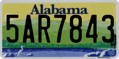 AL license plate 5AR7843