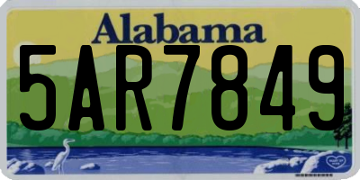 AL license plate 5AR7849