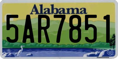 AL license plate 5AR7851