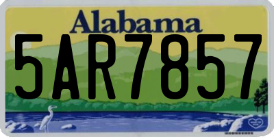 AL license plate 5AR7857
