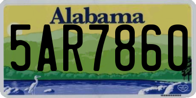 AL license plate 5AR7860