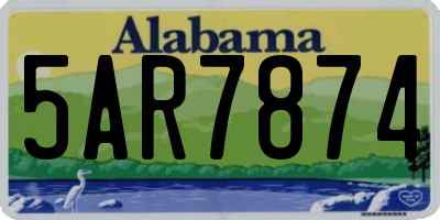 AL license plate 5AR7874