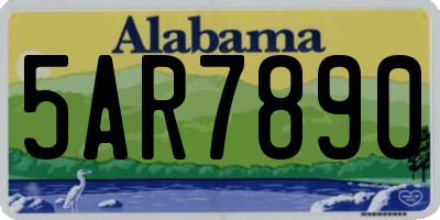 AL license plate 5AR7890