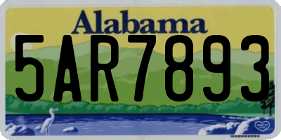AL license plate 5AR7893