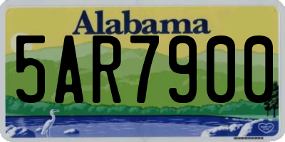 AL license plate 5AR7900