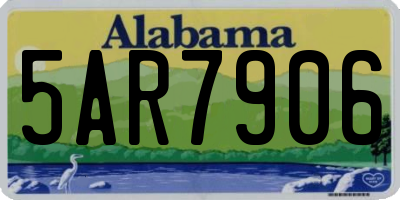 AL license plate 5AR7906