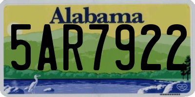 AL license plate 5AR7922