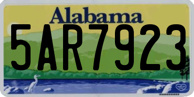 AL license plate 5AR7923