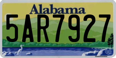 AL license plate 5AR7927