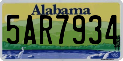AL license plate 5AR7934