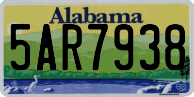 AL license plate 5AR7938