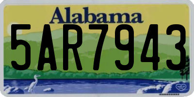 AL license plate 5AR7943
