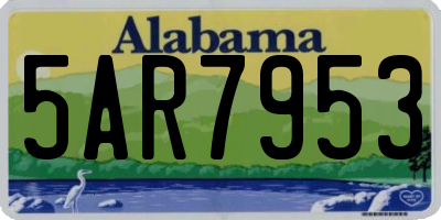 AL license plate 5AR7953