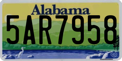 AL license plate 5AR7958