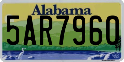 AL license plate 5AR7960