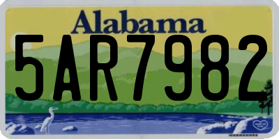 AL license plate 5AR7982