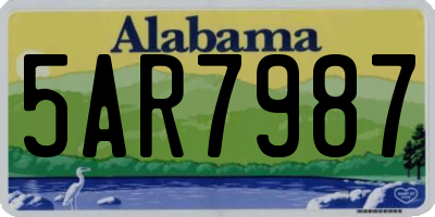 AL license plate 5AR7987