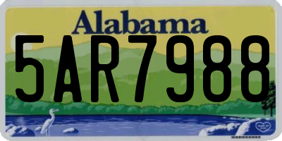 AL license plate 5AR7988