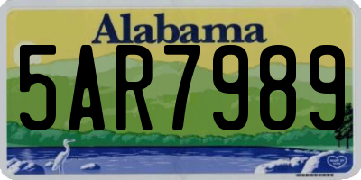AL license plate 5AR7989