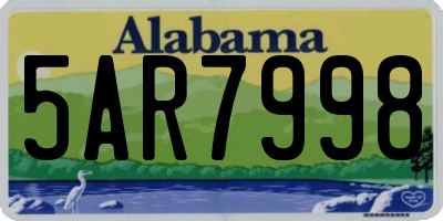AL license plate 5AR7998